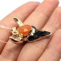 Ethnic Style Bull Head Natural Stone Resin Wholesale Pendants Jewelry Accessories main image 5