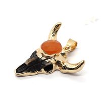 Ethnic Style Bull Head Natural Stone Resin Wholesale Pendants Jewelry Accessories sku image 1