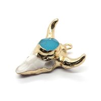 Ethnic Style Bull Head Natural Stone Resin Wholesale Pendants Jewelry Accessories sku image 6