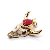Ethnic Style Bull Head Natural Stone Resin Wholesale Pendants Jewelry Accessories sku image 4
