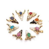 Ethnic Style Bull Head Natural Stone Resin Wholesale Pendants Jewelry Accessories main image 1