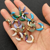 Ethnic Style Moon Natural Stone Wholesale Pendants Jewelry Accessories main image 2