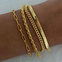 Casual Geometric 304 Stainless Steel 16K Gold Plated White Gold Plated Gold Plated Bracelets In Bulk main image 5