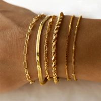 Casual Geometric 304 Stainless Steel 16K Gold Plated White Gold Plated Gold Plated Bracelets In Bulk main image 1