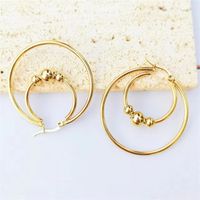 1 Pair Retro Lady Solid Color Plating Stainless Steel Hoop Earrings sku image 1