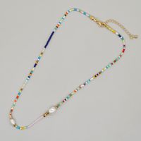 Elegant Lady Buddha Letter Alloy Freshwater Pearl Glass Beaded Women's Necklace sku image 2