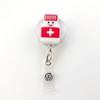 Cross-border Can Buckle Doctor Nurse Flexible Glue Pvc Work Permit Name Badges Holder Certificate Retractable Buckle Name Tag Clip sku image 32