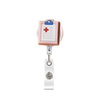 Cross-border Can Buckle Doctor Nurse Flexible Glue Pvc Work Permit Name Badges Holder Certificate Retractable Buckle Name Tag Clip sku image 2