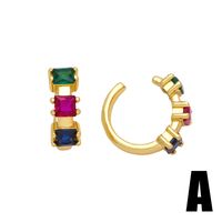 1 Pair Simple Style C Shape Irregular Plating Inlay Copper Zircon 18k Gold Plated Ear Clips main image 7