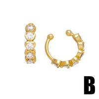 1 Pair Simple Style C Shape Irregular Plating Inlay Copper Zircon 18k Gold Plated Ear Clips main image 6