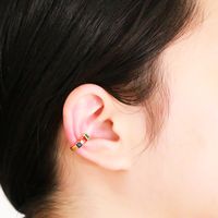 1 Pair Simple Style C Shape Irregular Plating Inlay Copper Zircon 18k Gold Plated Ear Clips main image 3