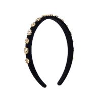 Elegant Luxurious Petal Flannel Inlay Artificial Pearls Rhinestones Hair Band sku image 3