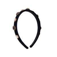 Elegant Luxurious Petal Flannel Inlay Artificial Pearls Rhinestones Hair Band main image 5