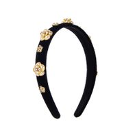 Elegant Luxuriös Blütenblatt Flanell Inlay Künstliche Perlen Strasssteine Haarband sku image 1