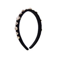 Elegant Luxurious Petal Flannel Inlay Artificial Pearls Rhinestones Hair Band main image 4