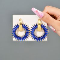 1 Pair Fashion Round Alloy Inlay Artificial Gemstones Women's Ear Studs sku image 3
