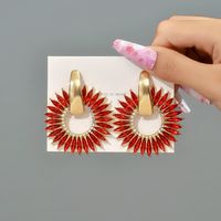 1 Pair Fashion Round Alloy Inlay Artificial Gemstones Women's Ear Studs sku image 1