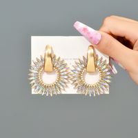 1 Pair Fashion Round Alloy Inlay Artificial Gemstones Women's Ear Studs sku image 4
