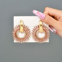 1 Pair Fashion Round Alloy Inlay Artificial Gemstones Women's Ear Studs sku image 5