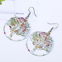 Cute Exaggerated Simple Style Multicolor Tree Alloy Hollow Out Women's Drop Earrings main image 5