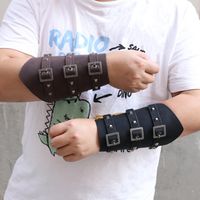 Artificial Cutting Oil Edge Pu Leather Pentagram Wristband Wax Rope Strap Tough Man Riding Protective Gear main image 1