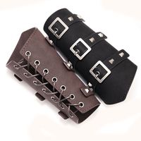 Artificial Cutting Oil Edge Pu Leather Pentagram Wristband Wax Rope Strap Tough Man Riding Protective Gear main image 3