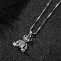 Hip-hop Rabbit Bear Alloy Titanium Steel Plating Unisex Pendant Necklace main image 4