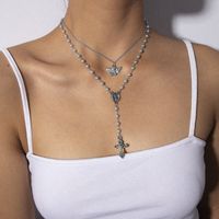 Ig Style Lady Butterfly Alloy Plating Women's Layered Necklaces 1 Piece main image 3