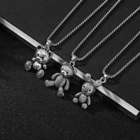 Hip-hop Rabbit Bear Alloy Titanium Steel Plating Unisex Pendant Necklace main image 1