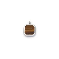 Retro Simple Style Square Titanium Steel Inlay Natural Stone Charms Pendant Necklace sku image 3