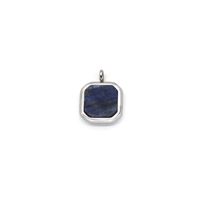 Retro Simple Style Square Titanium Steel Inlay Natural Stone Charms Pendant Necklace sku image 2