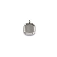 Retro Simple Style Square Titanium Steel Inlay Natural Stone Charms Pendant Necklace sku image 1