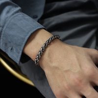 Hip-Hop Vintage Style Solid Color 304 Stainless Steel Men'S Bracelets main image 3