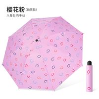 Regenschirm Großhandel Geschenk Koreanisch Mädchen Mori Uv Vinyl Werbung Regenschirm Set Logo Drei Faltbare Sonnenschutz Regenschirm sku image 9