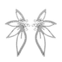 Glam Glänzend Blume Legierung Überzug Inlay Künstlicher Diamant 14 Karat Vergoldet Frau Ohrstecker sku image 1