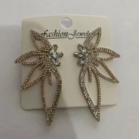 Glamour Brillante Flor Aleación Enchapado Embutido Diamante Artificial Chapado En Oro De 14 Quilates. Mujeres Pendientes sku image 2