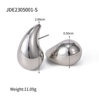 1 Pair Modern Style Water Droplets Solid Color Plating Stainless Steel 18k Gold Plated Ear Studs sku image 1