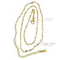 Stainless Steel Gold Plated Hip-Hop Simple Style Plating Solid Color Necklace sku image 1