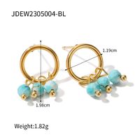 1 Pair Ig Style Geometric Plating Inlay Stainless Steel Natural Stone 18k Gold Plated Drop Earrings sku image 1