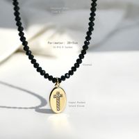 Stainless Steel Artificial Crystal Copper Gold Plated Streetwear Plating Inlay Devil'S Eye Zircon Pendant Necklace sku image 3