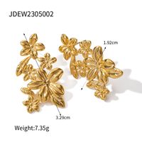 Wholesale Jewelry Elegant Modern Style Flower 304 Stainless Steel Plating Rings Earrings sku image 2
