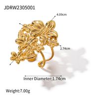Wholesale Jewelry Elegant Modern Style Flower 304 Stainless Steel Plating Rings Earrings sku image 1