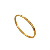 Simple Style Solid Color Titanium Steel Plating Inlay Zircon Bangle main image 5