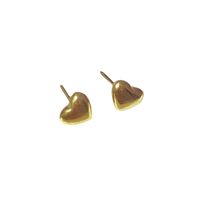 1 Pair Simple Style Heart Shape Plating Titanium Steel Ear Studs main image 4