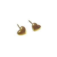 1 Paire Style Simple Forme De Cœur Placage Acier Au Titane Boucles D'oreilles main image 4