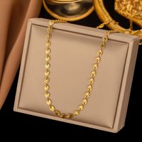 Acier Inoxydable 304 Plaqué Or 18K Style Simple Placage Couleur Unie Bracelets Collier main image 1