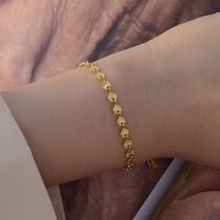 Acier Inoxydable 304 Plaqué Or 18K Style Simple Placage Couleur Unie Bracelets Collier sku image 1