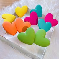 Ig Style Modern Style Heart Shape Plastic Resin Stoving Varnish Women's Ear Studs main image 1