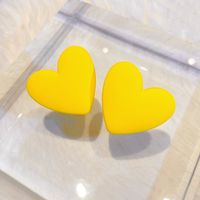 Ig Style Modern Style Heart Shape Plastic Resin Stoving Varnish Women's Ear Studs main image 4