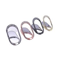 New Diamond Oval Ring Bracket Metal Mirror Fastened Ring Bracket Desktop Lazy Bracket Ultra-thin Fastened Ring main image 4